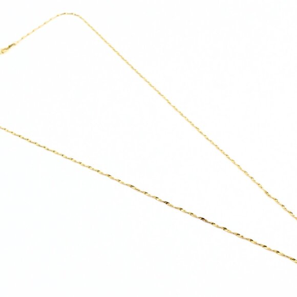 Opulent Dainty 14K Gold Citrine Tear Drop Shaped Twisted Rope Chain Necklace - Picture 10 of 10